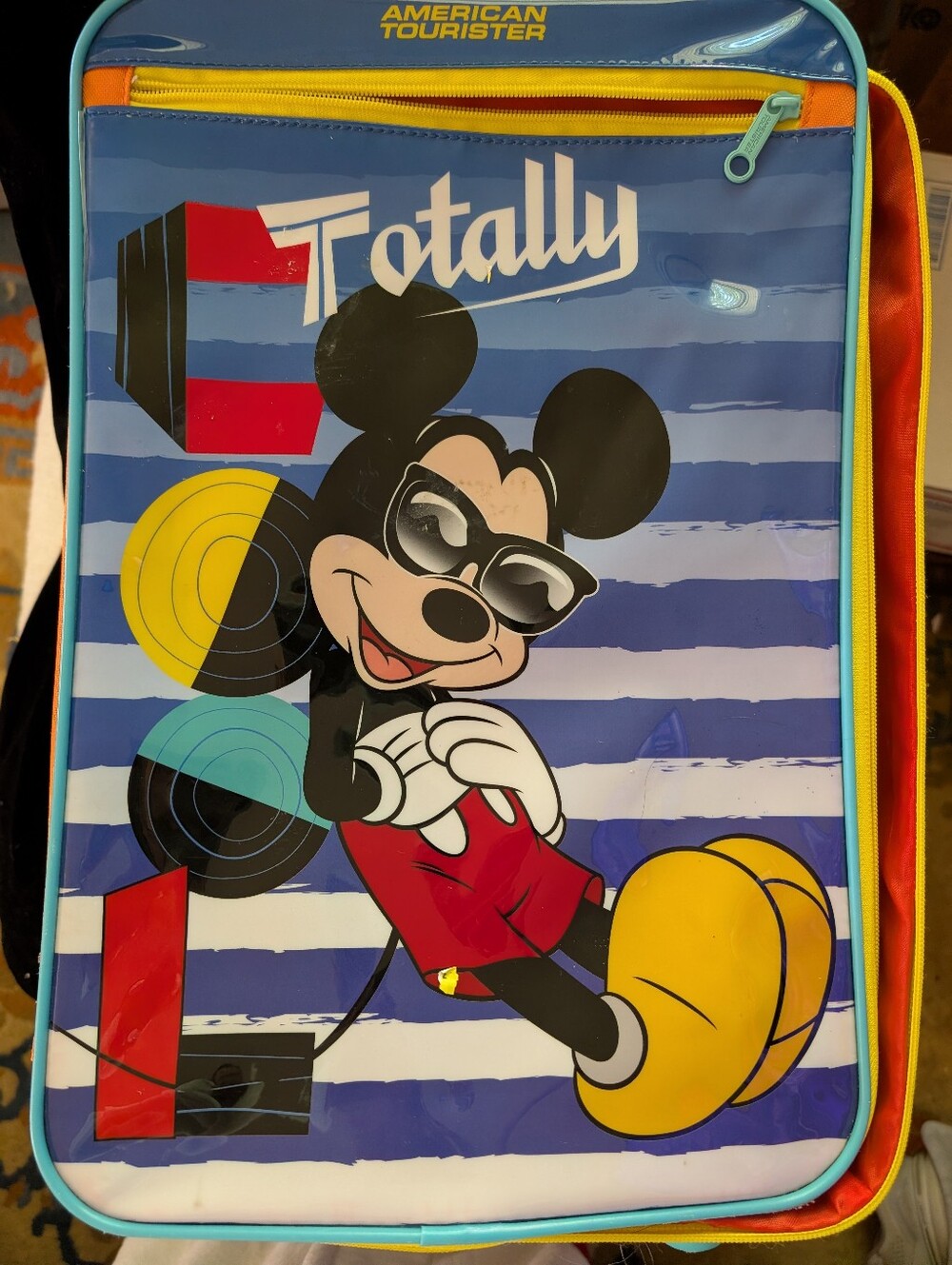 American Tourister Mickey Mouse Cabin Luggage - Blue, Red, Yellow, Black